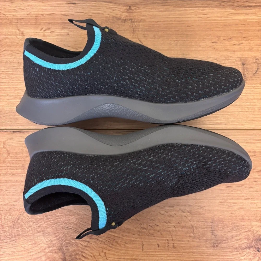 ALLBIRDS Tree Dasher Relay Sneaker Black/Chasm Teal Blue Women Size 9.5 Slip On